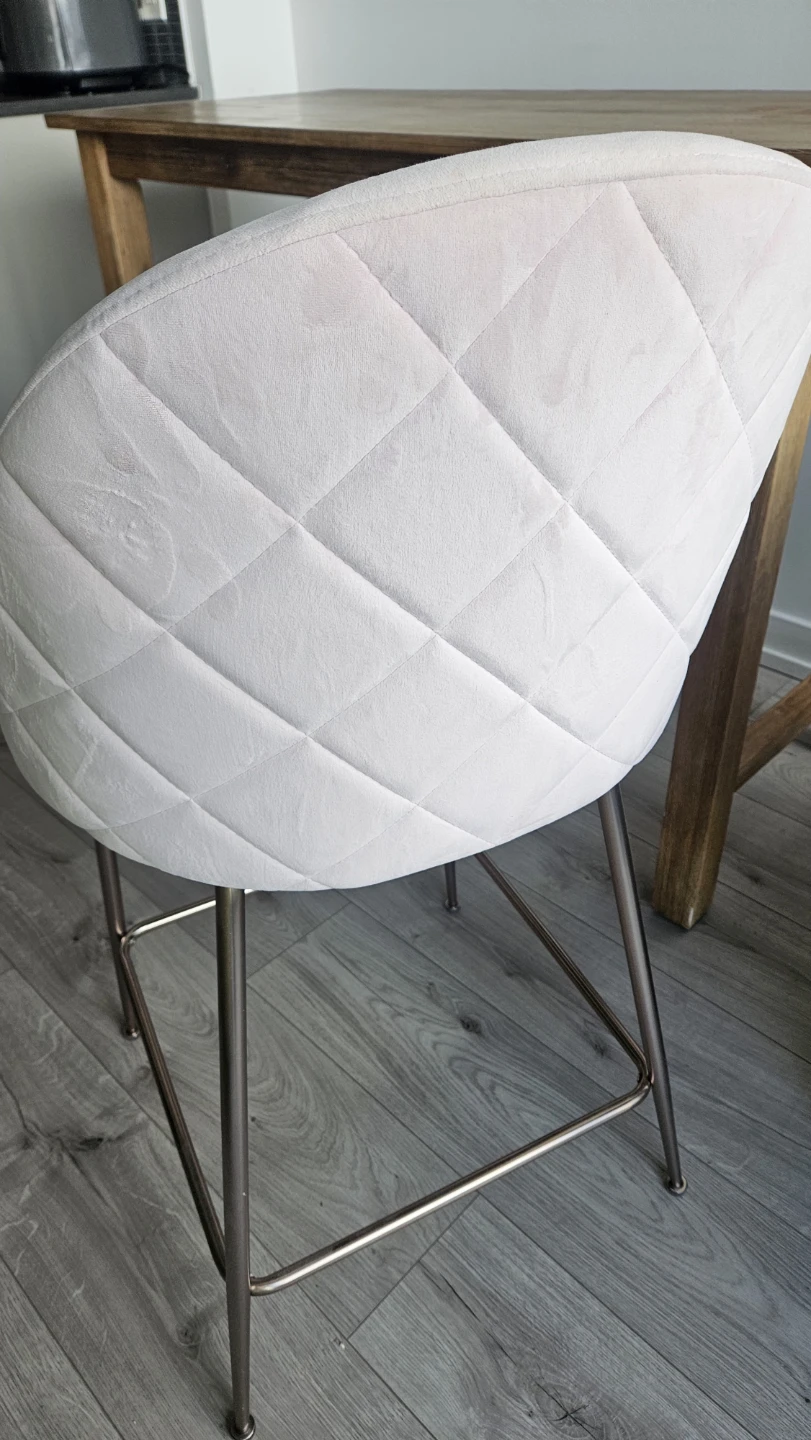 Set of 4 Pink Velvet Bar Stools - photo 3