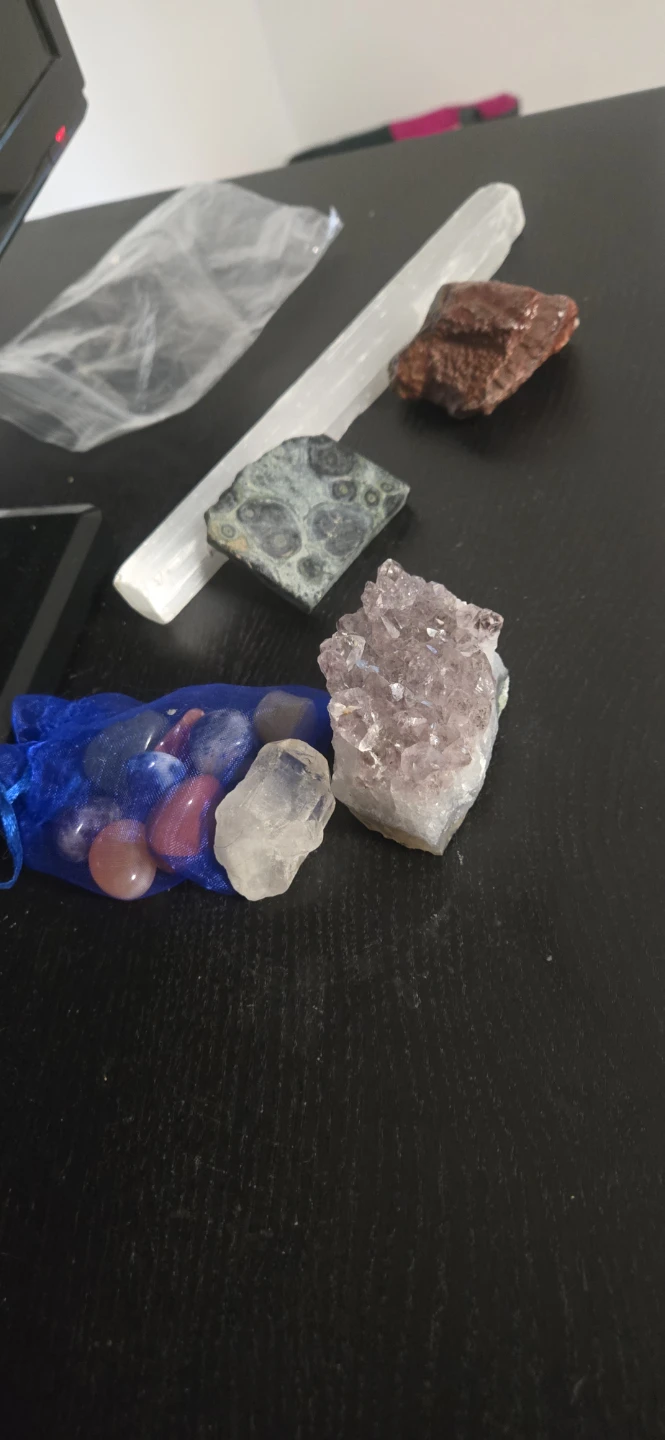 Amethyst Crystal Cluster & Tumbled Stones - photo 2