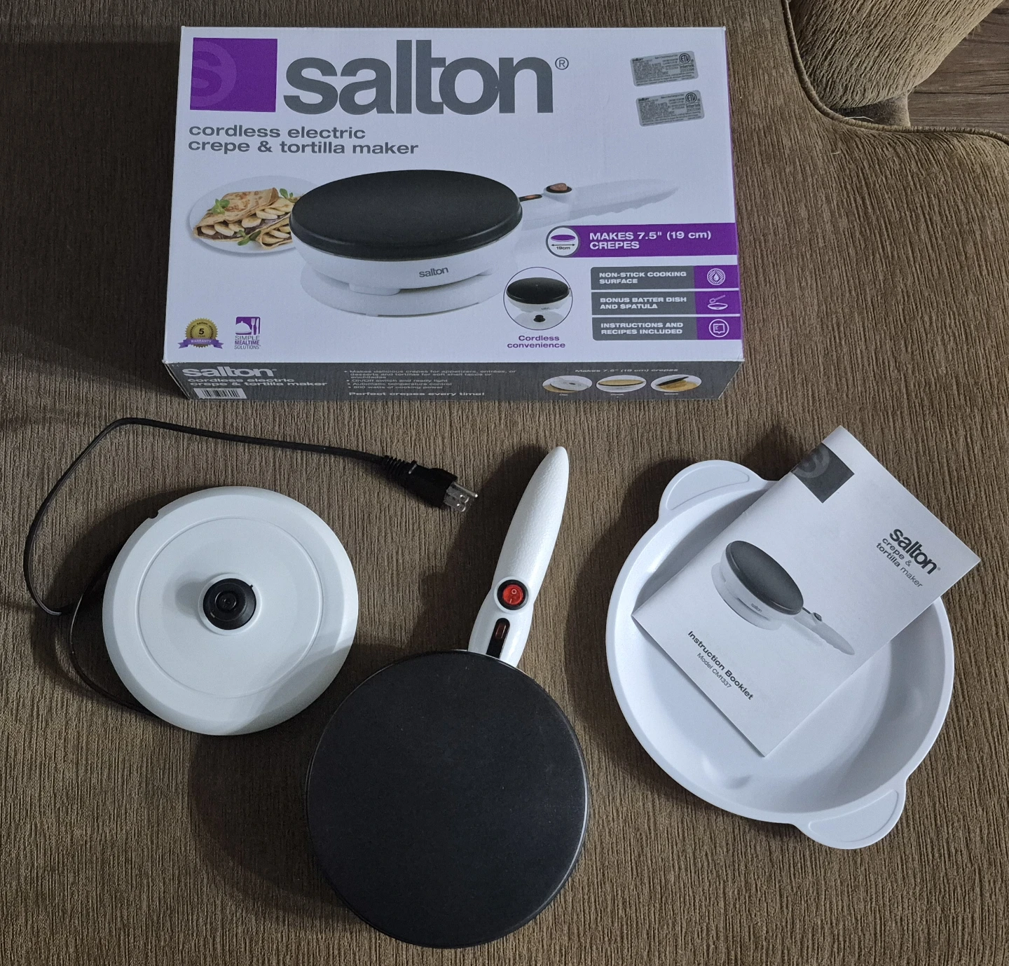 Salton Cordless Electric Crepe & Tortilla Maker