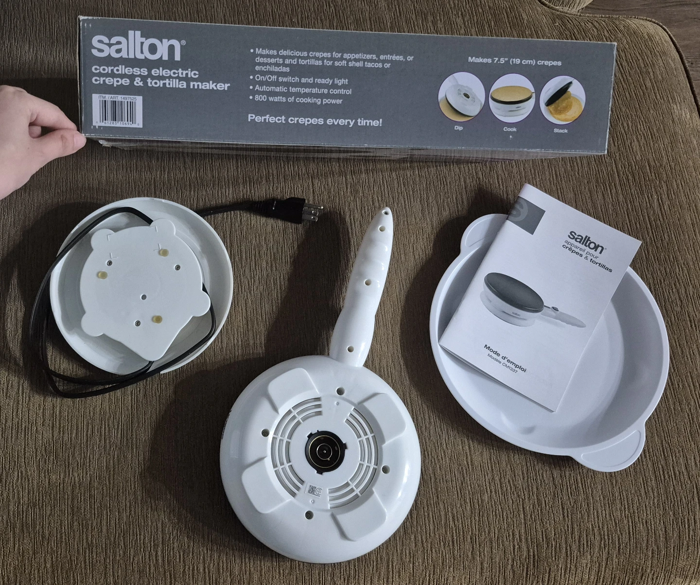 Salton Cordless Electric Crepe & Tortilla Maker - photo 2
