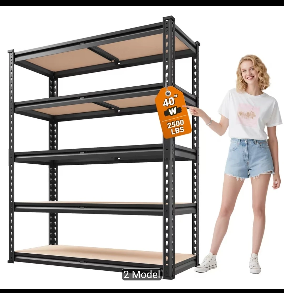 5-Tier Black Metal Shelving Unit - photo 4