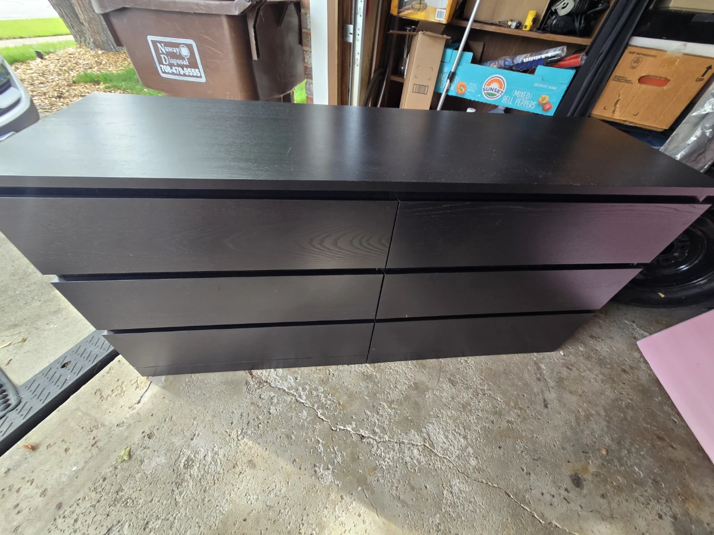 IKEA MALM Black-Brown 6-Drawer Dresser – 63" Long