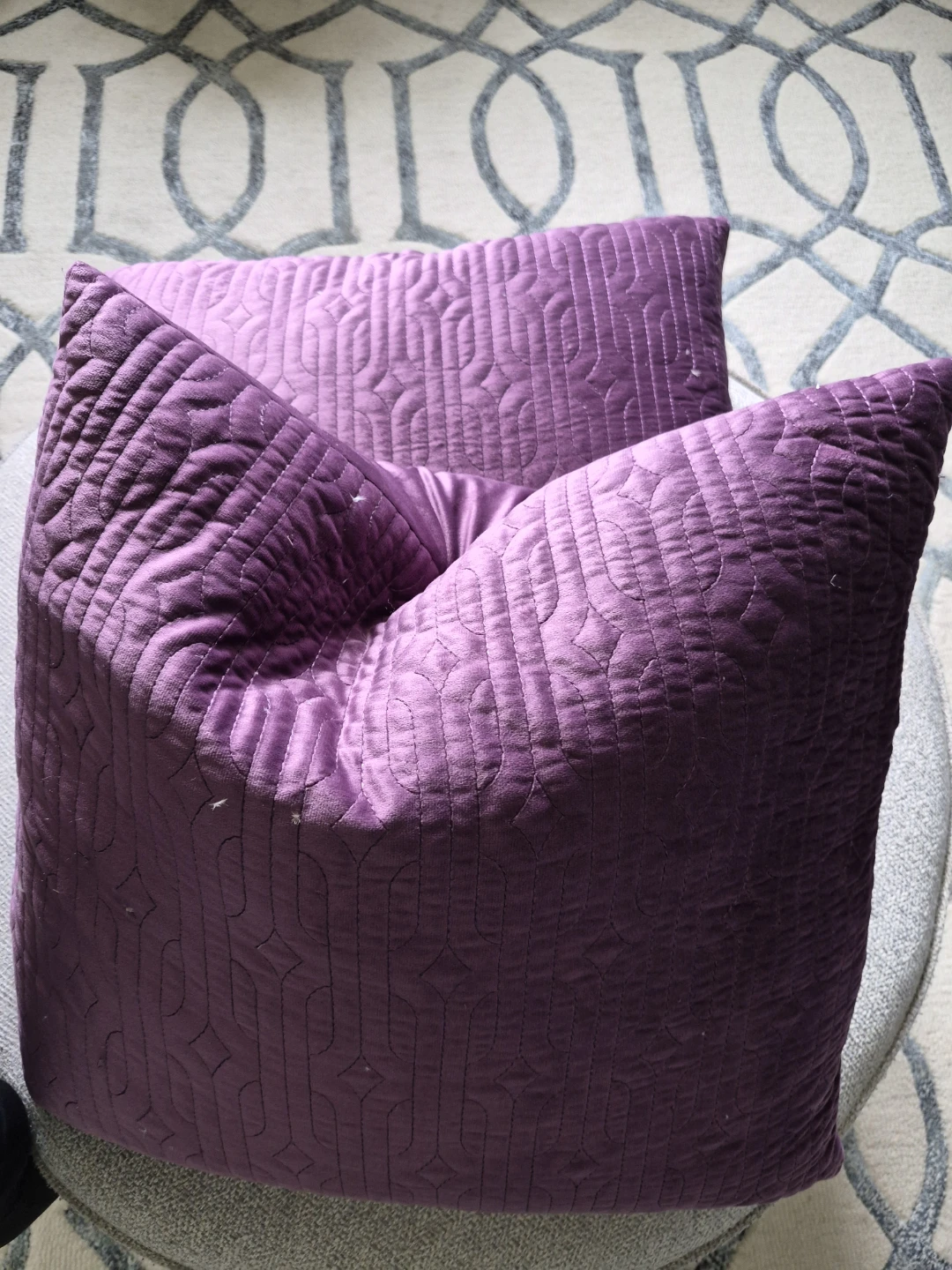 Purple Quilted Throw Pillows (2) - photo 2