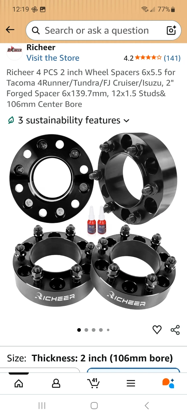 Richeer 4 PCS 2 inch Wheel Spacers