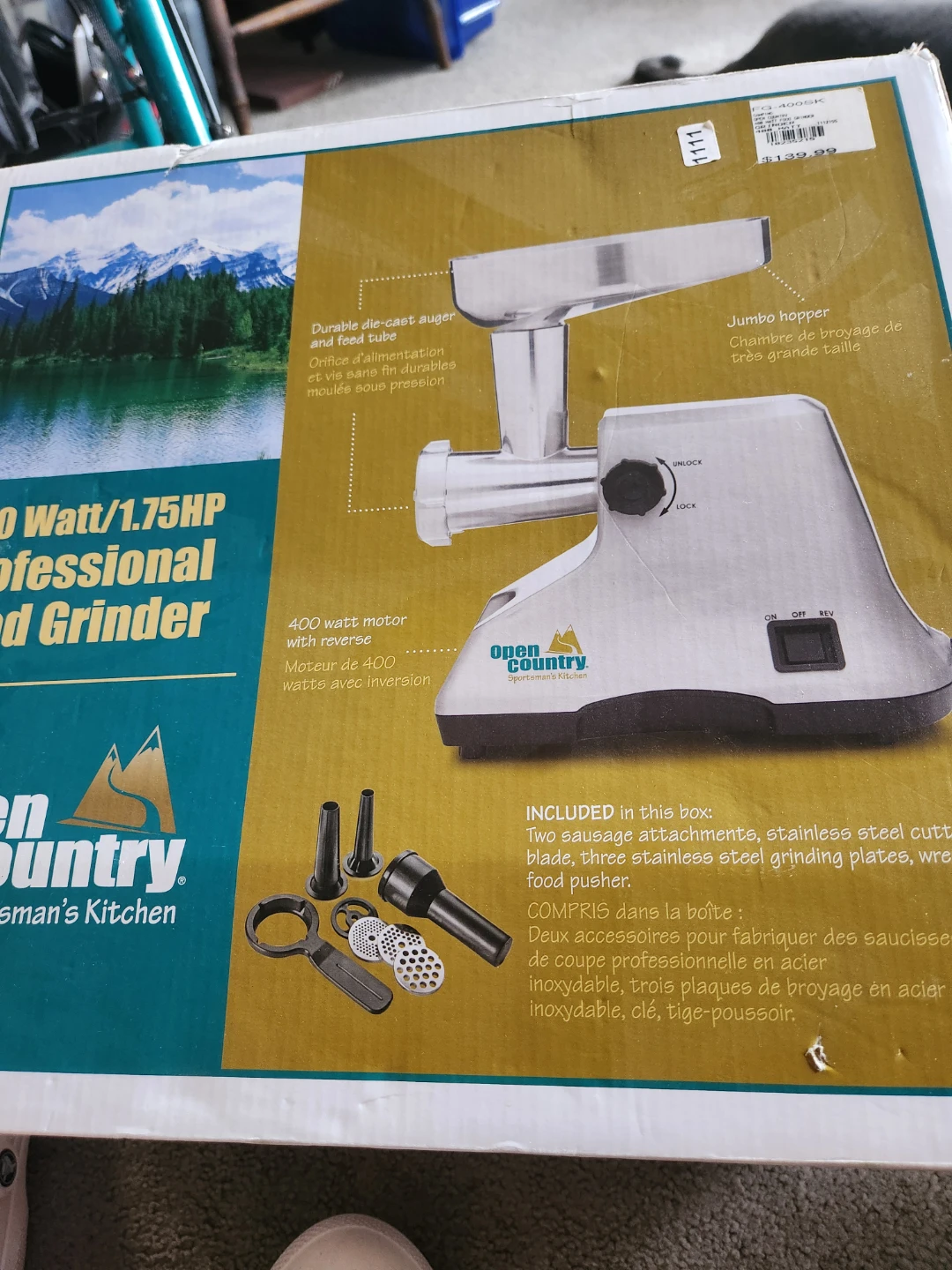 400 watt/1.75HP Professional FOOD GRINDER NEW/NEVER USED