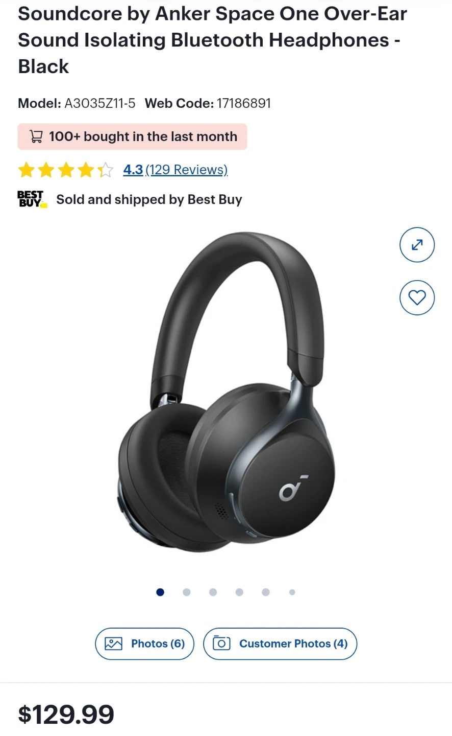 Anker Soundcore Space One ANC headphones BNIB
