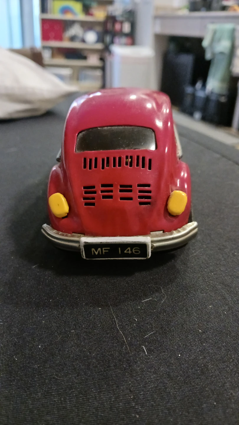 Vintage Red Aluminum Volkswagen Beetle Toy Car - photo 2