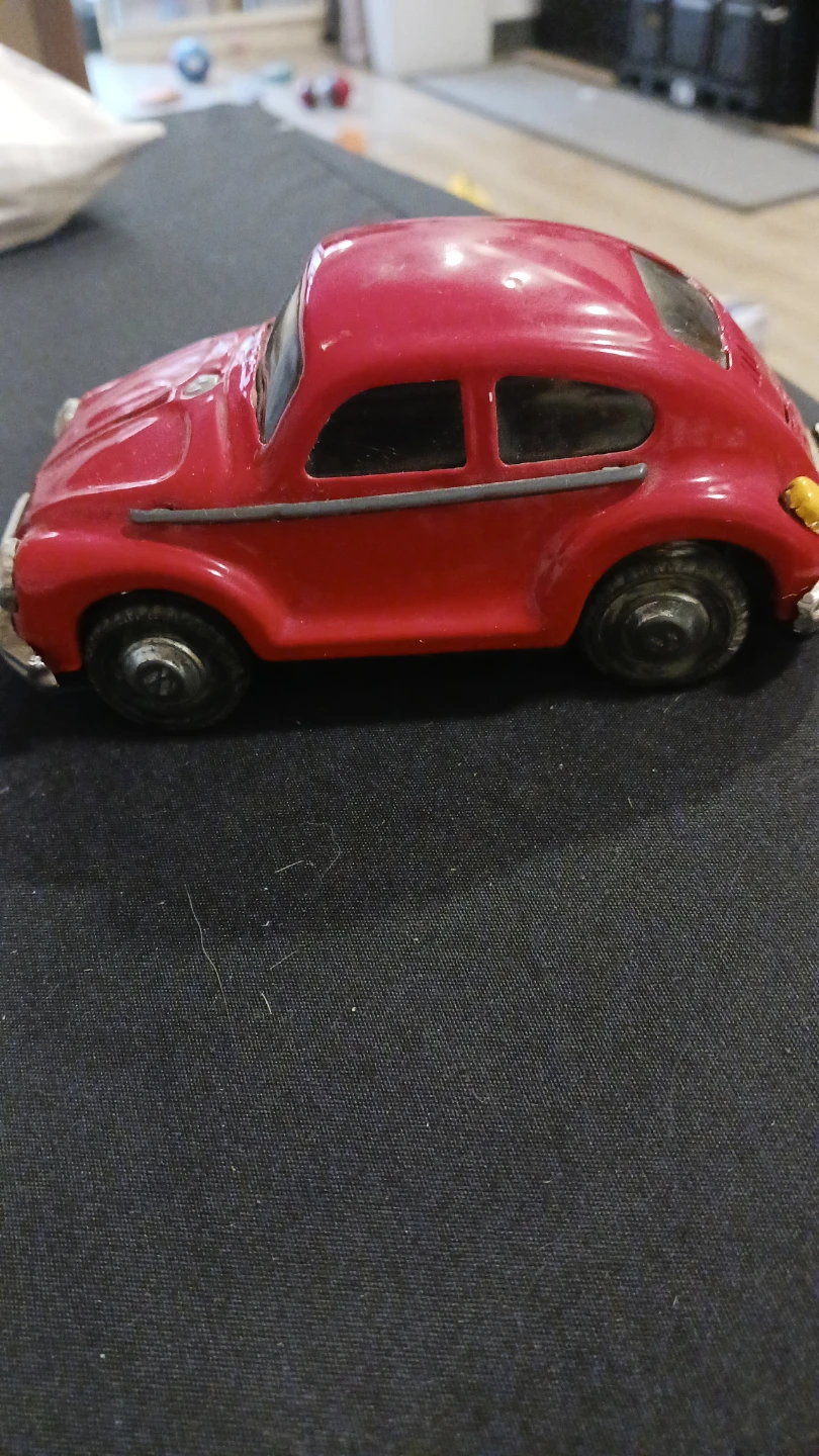 Vintage Red Aluminum Volkswagen Beetle Toy Car - photo 4