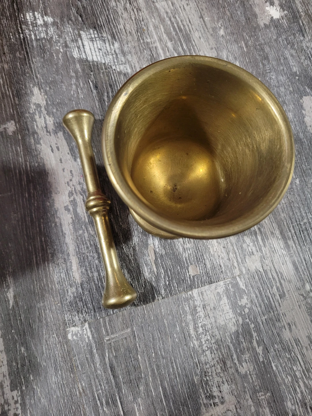 Vintage Brass Mortar and Pestle Set