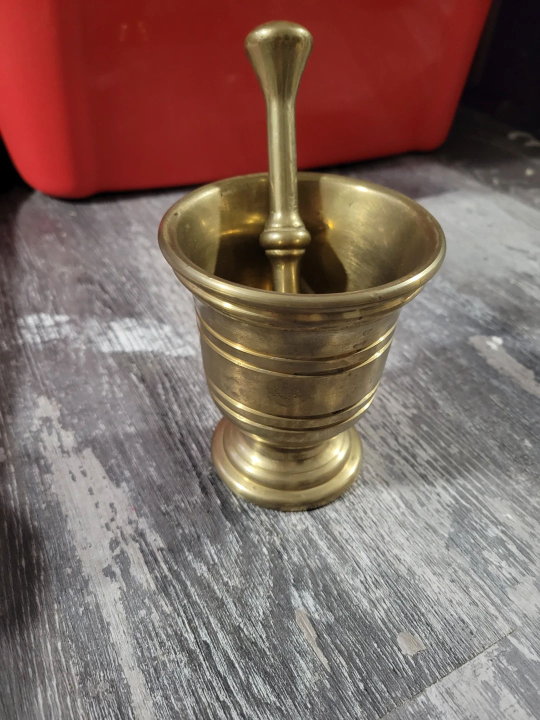 Vintage Brass Mortar and Pestle Set - photo 3