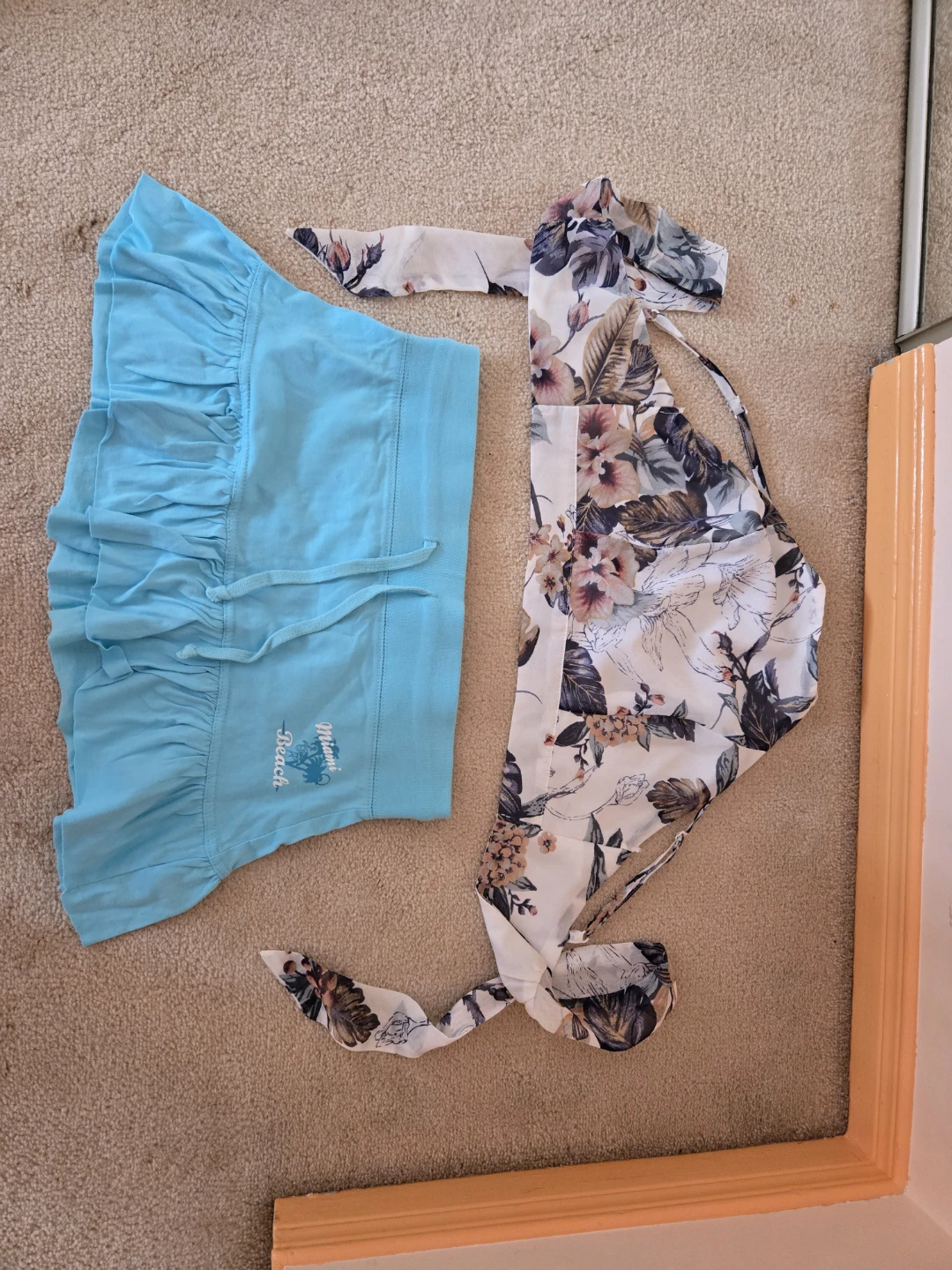 Miss Avenue Floral Sundress and Blue Skirt Set Size S