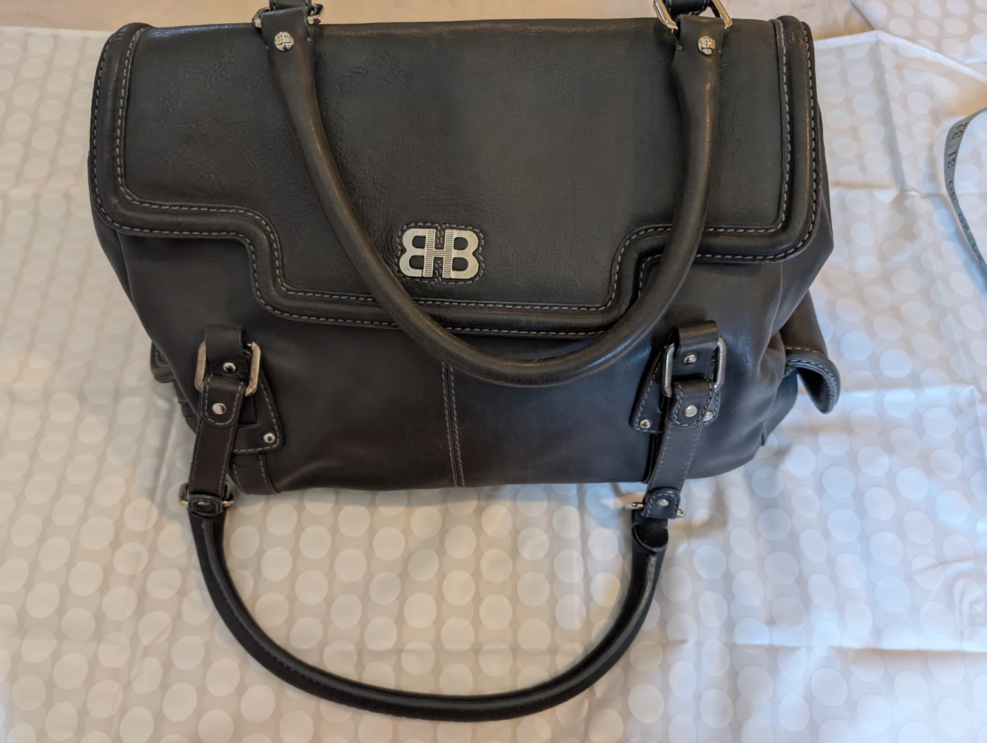BHB Brown Leather Satchel Handbag - photo 3