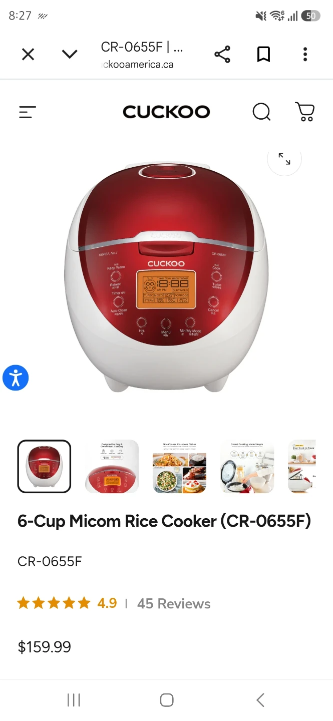 CUCKOO 6-Cup Rice Cooker