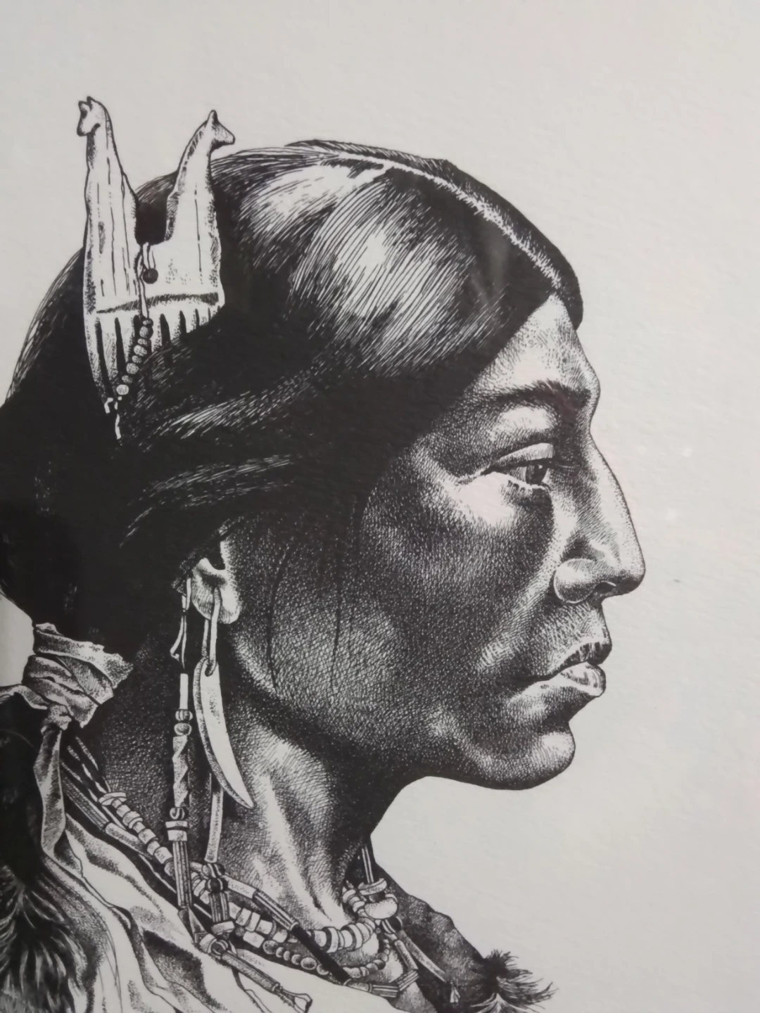 Vintage Ivan Kocsis Framed Indigenous Portrait Print - photo 3