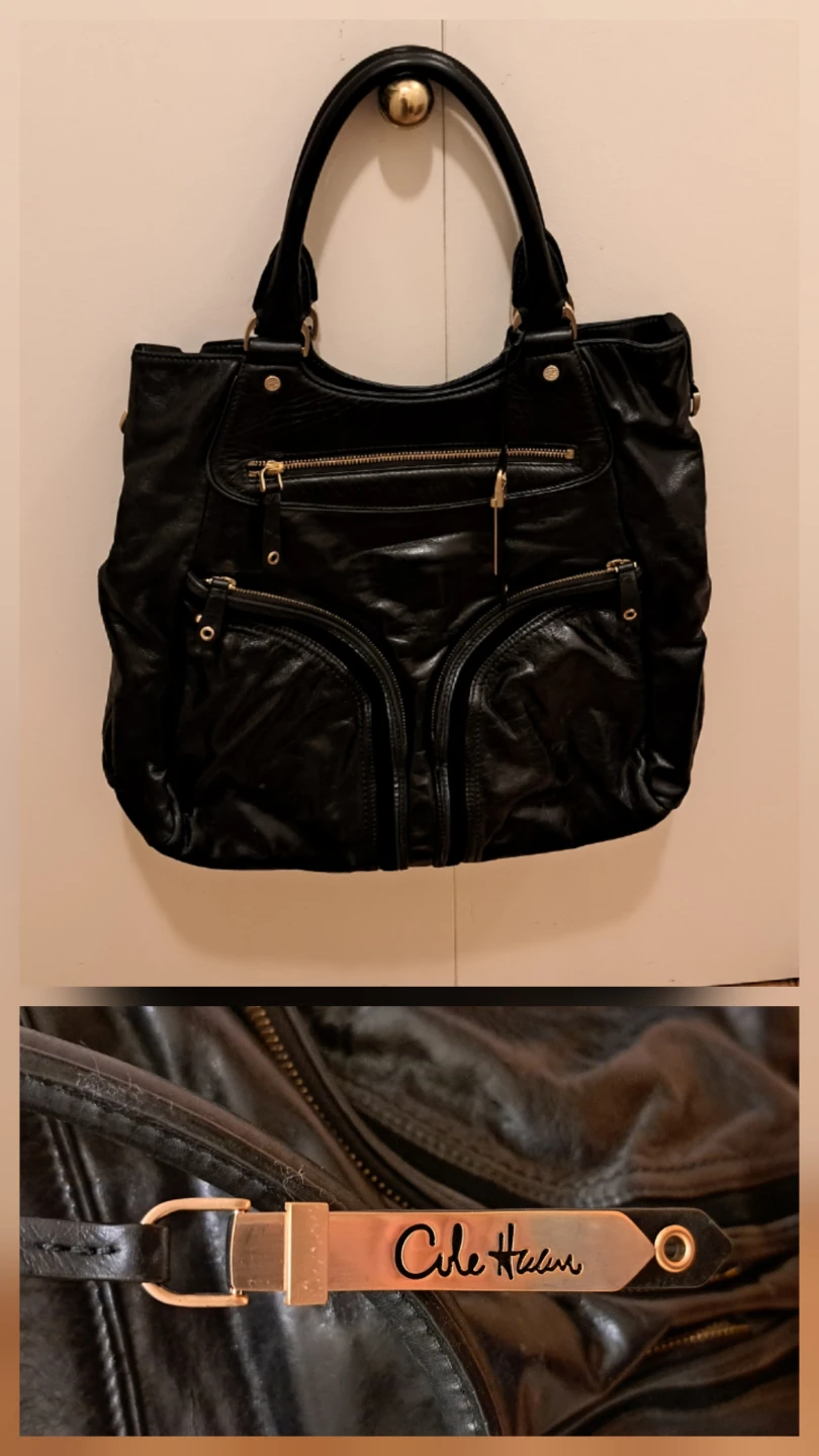 Cole Haan Black Leather Tote Bag