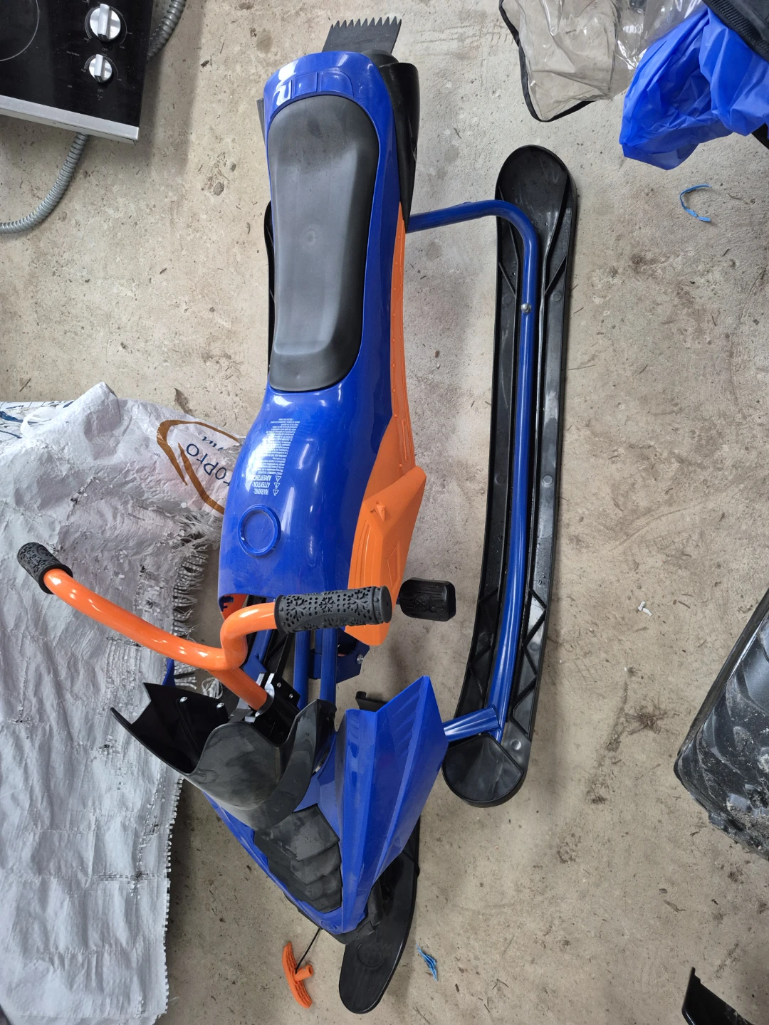 Blue and Orange Kids Snowmobile Sled - photo 4