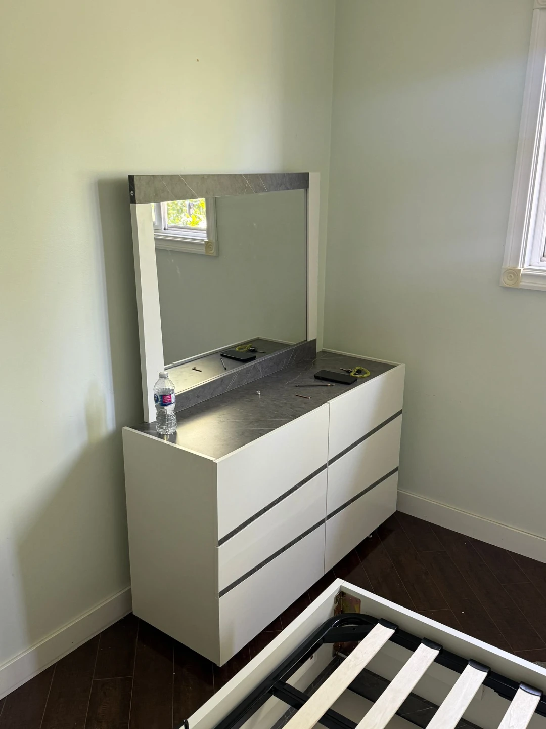 White Dresser with Mirror