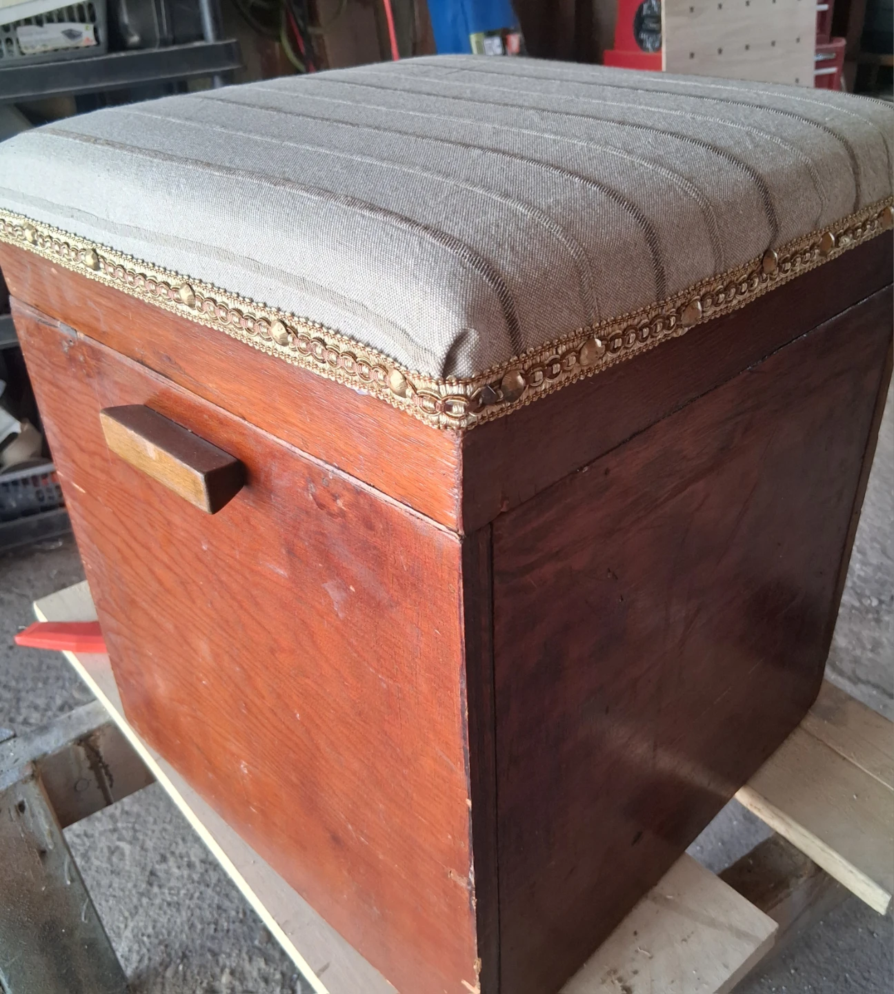 Wooden Storage Ottoman