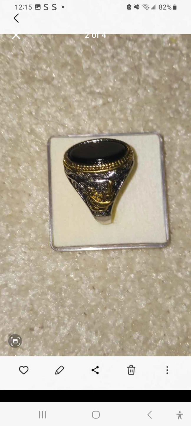 Men's Black Stone Ring Size 20
