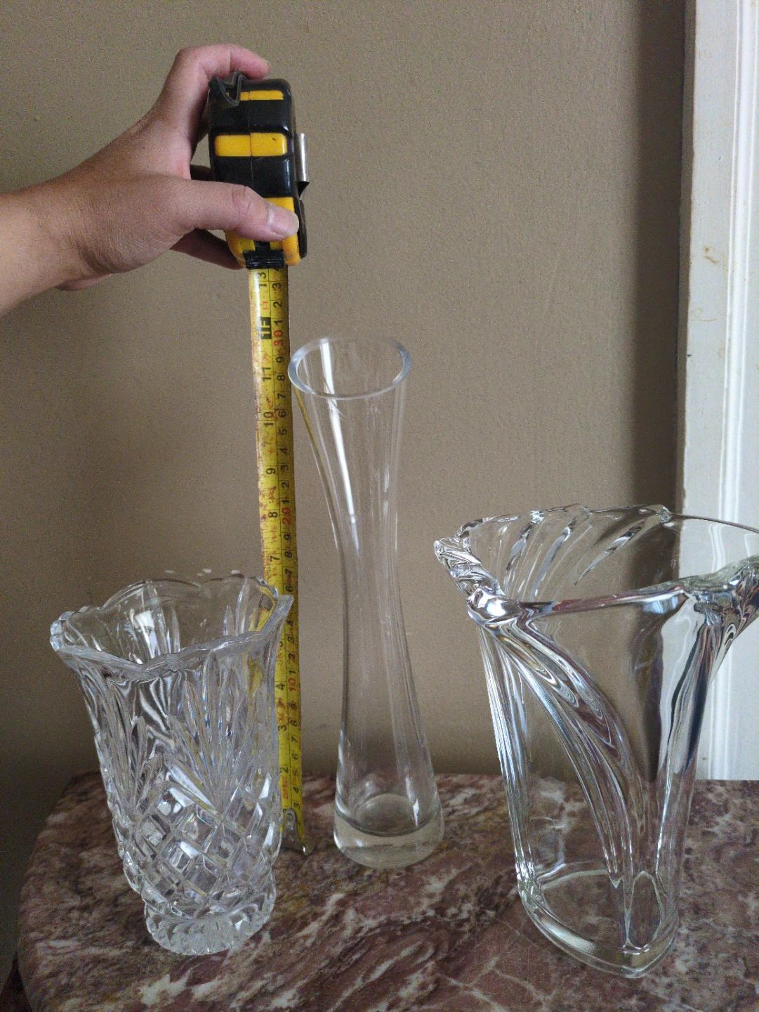 Set of 3 Crystal Vases
