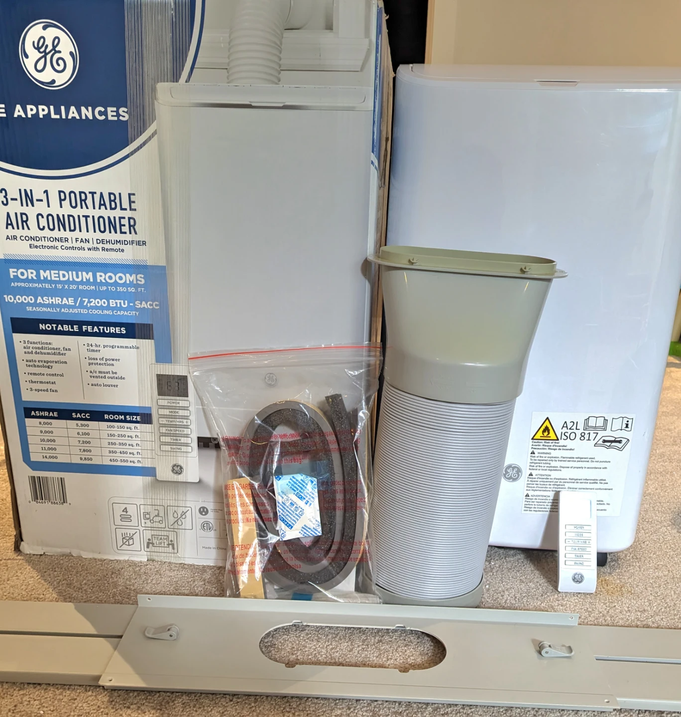 [Like New] GE Portable AC 10,000 ASHRAE / 7,200 BTU SACC - photo 4