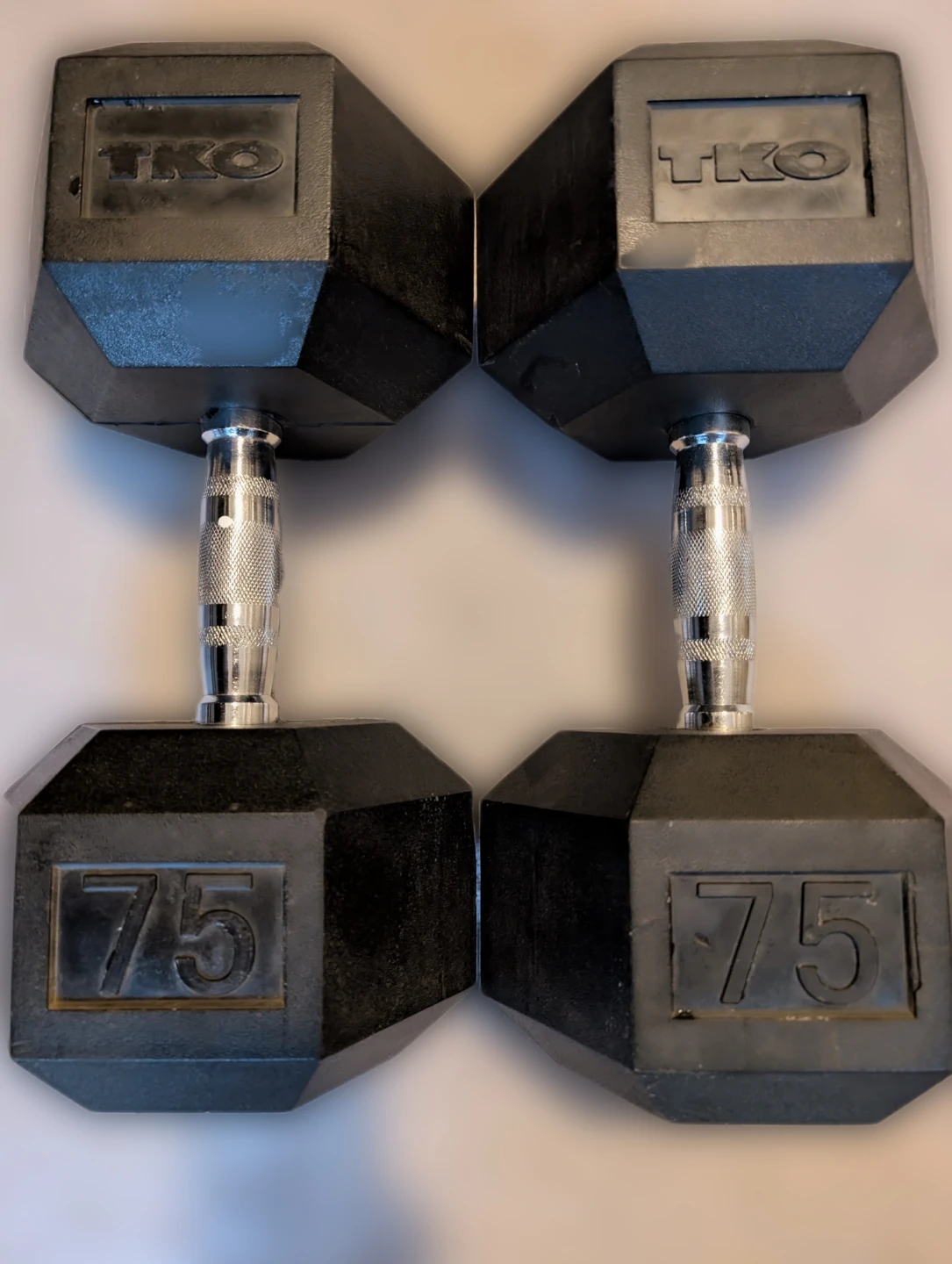 TKO 75 lb Hex Dumbbells (Pair)