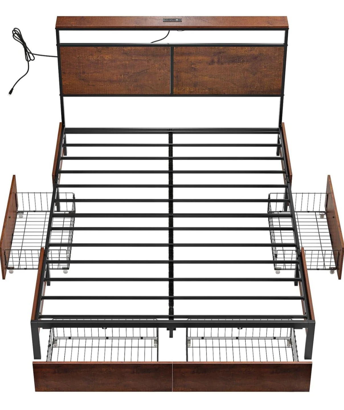 Queen Size Bed Frame with Drawers - photo 4