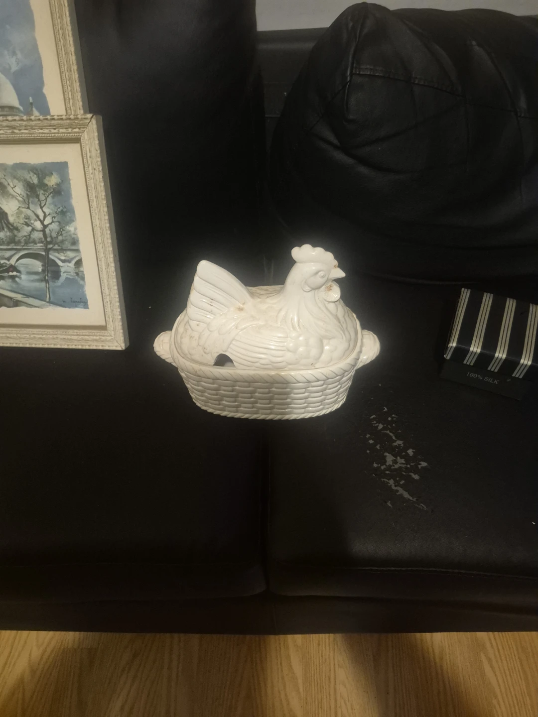 White Ceramic Chicken Dish
