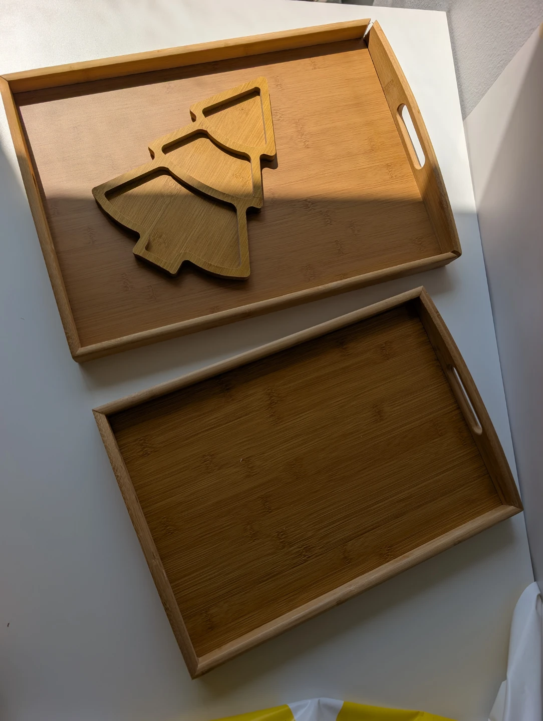 Bamboo Serving Tray with Tree Shaped Dish