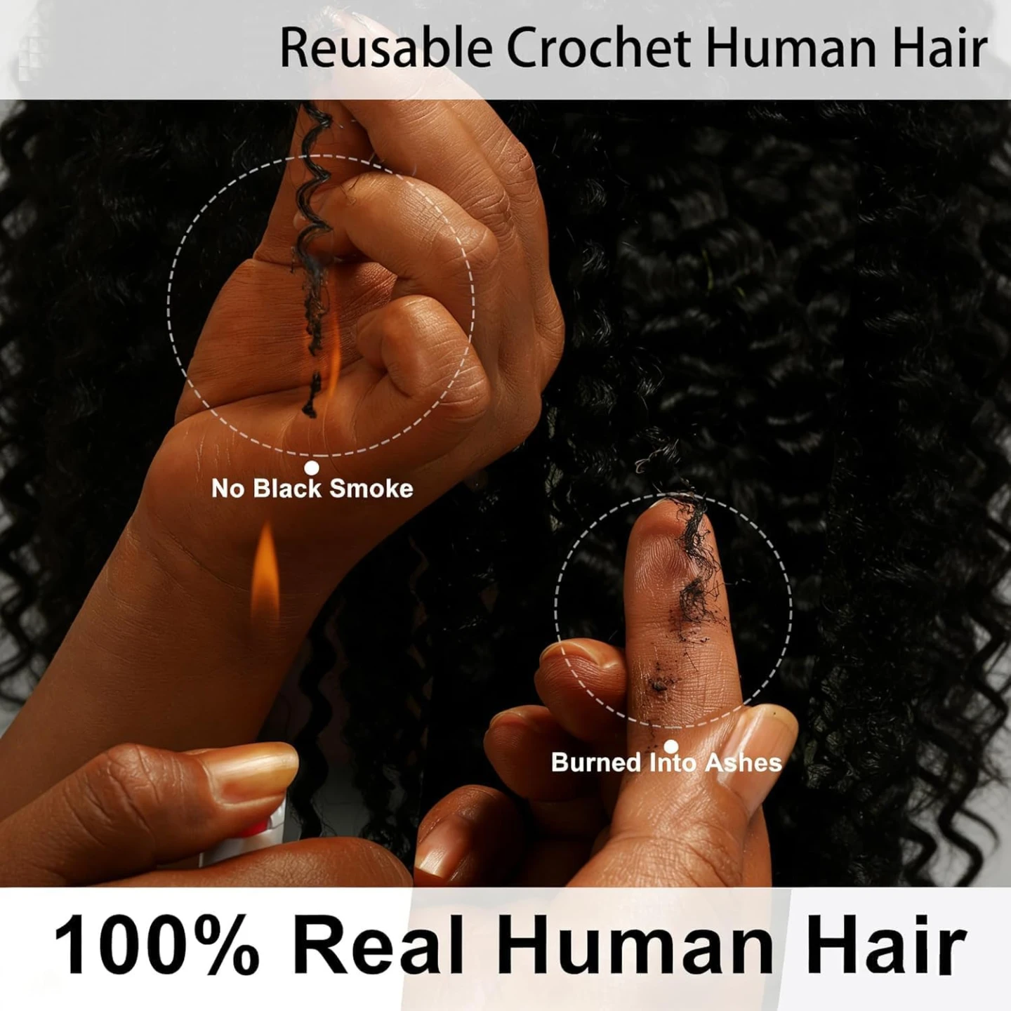 100% Human Hair Crochet Hair - Burmese Curly - photo 4