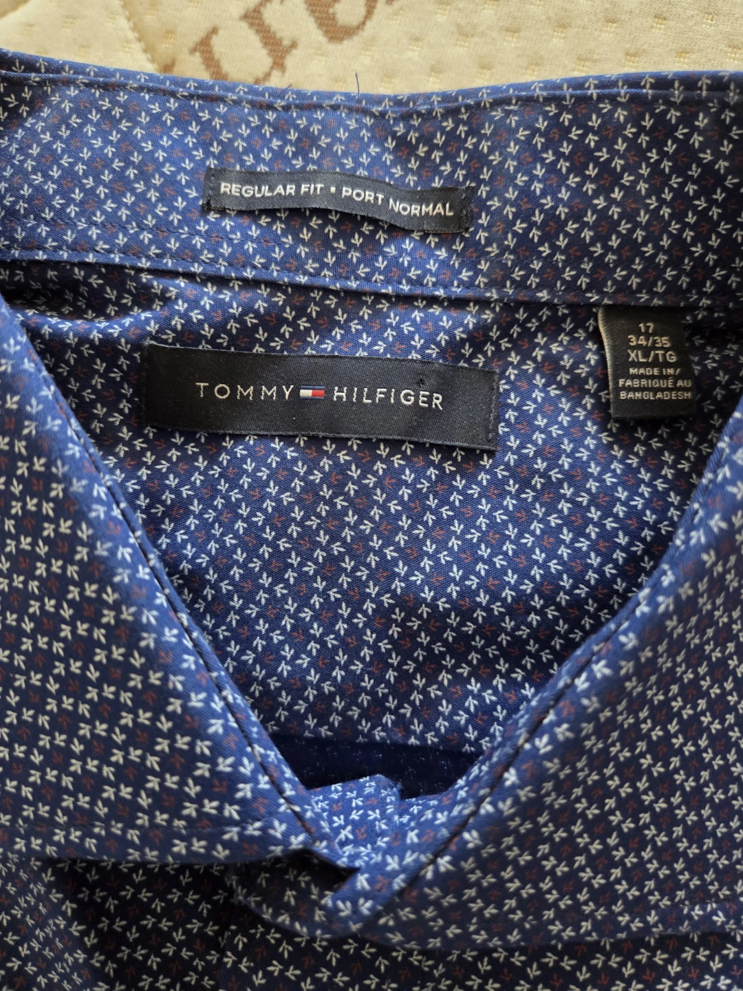 Tommy Hilfiger Men's Blue Print Button-Up Shirt XL - photo 2