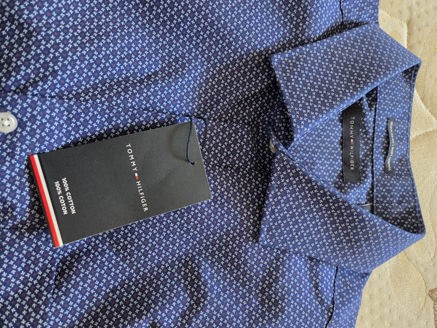 Tommy Hilfiger Men's Blue Print Button-Up Shirt XL - photo 3