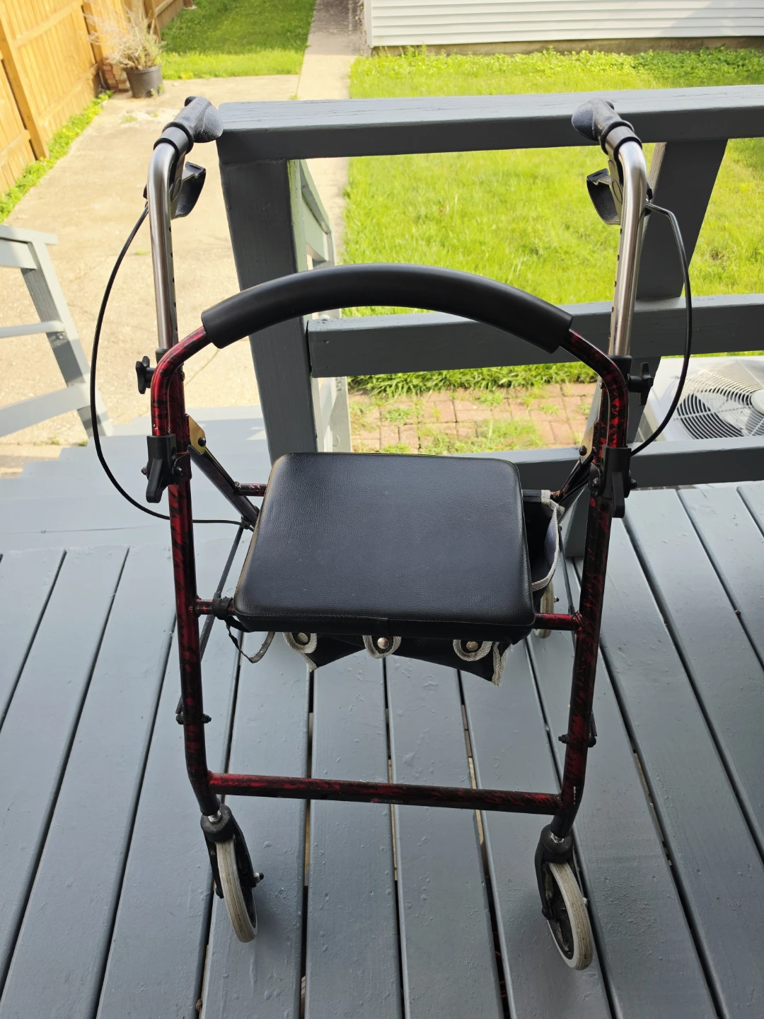 Red and Black Walker with Seat plus aluminum walker