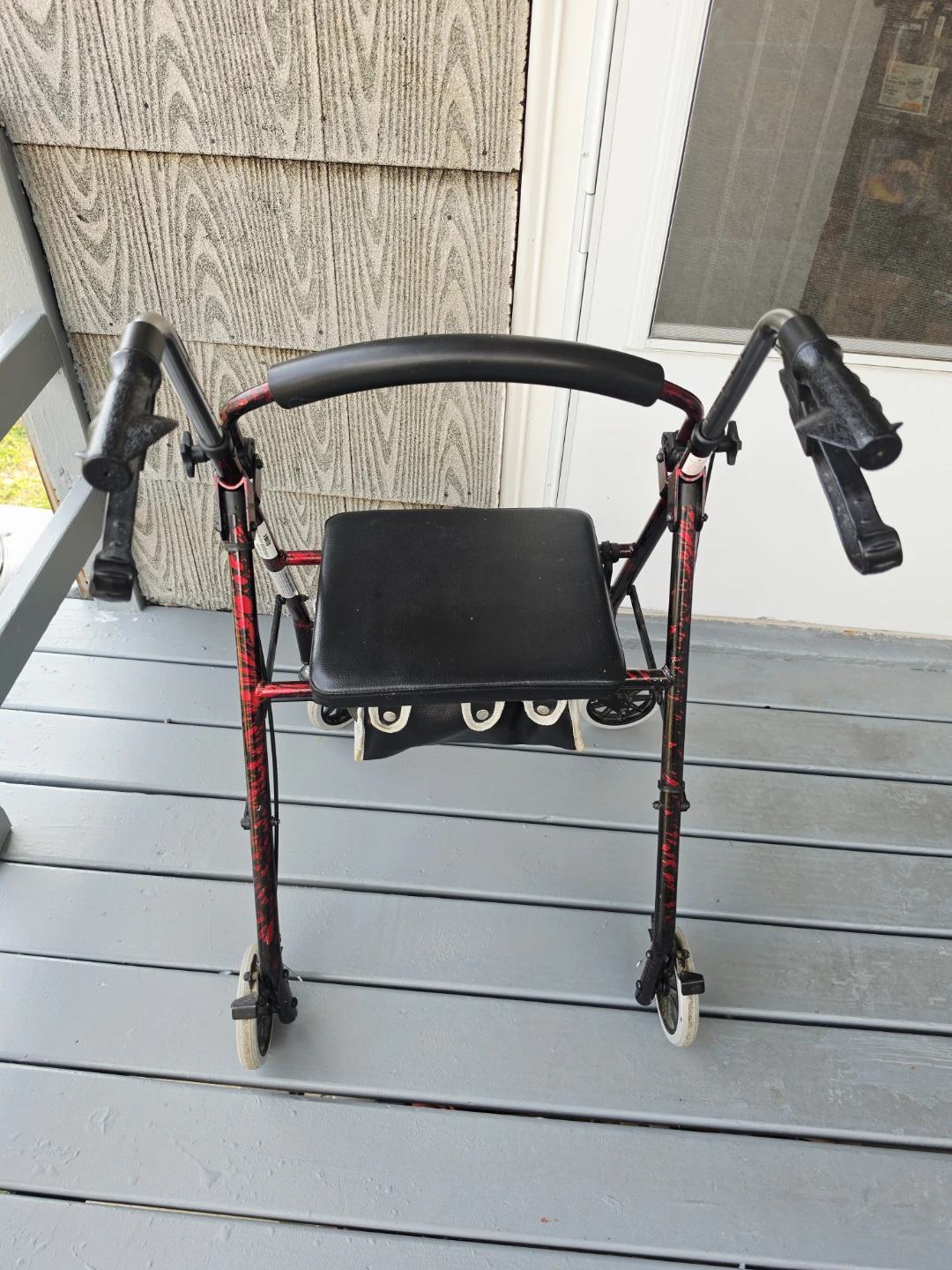 Red and Black Walker with Seat plus aluminum walker - photo 2
