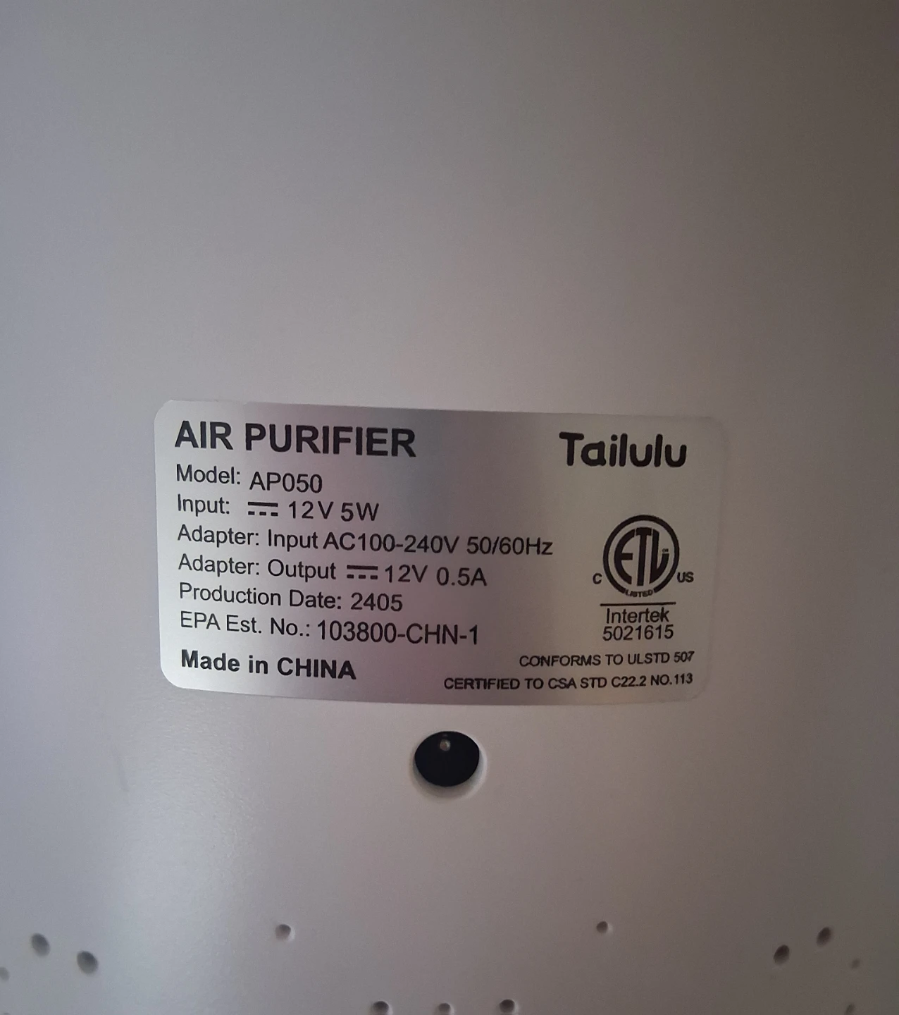 Tailulu AP050 Air Purifier - photo 4