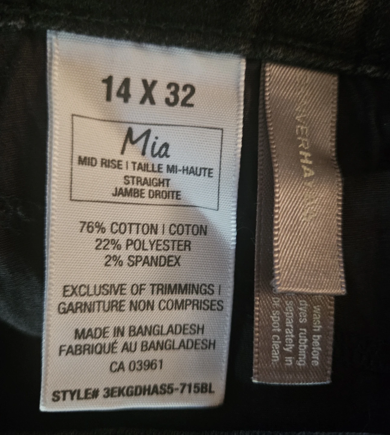 Denver Hayes Mia Mid Rise Straight Leg Jeans - 14 x 32 - photo 3