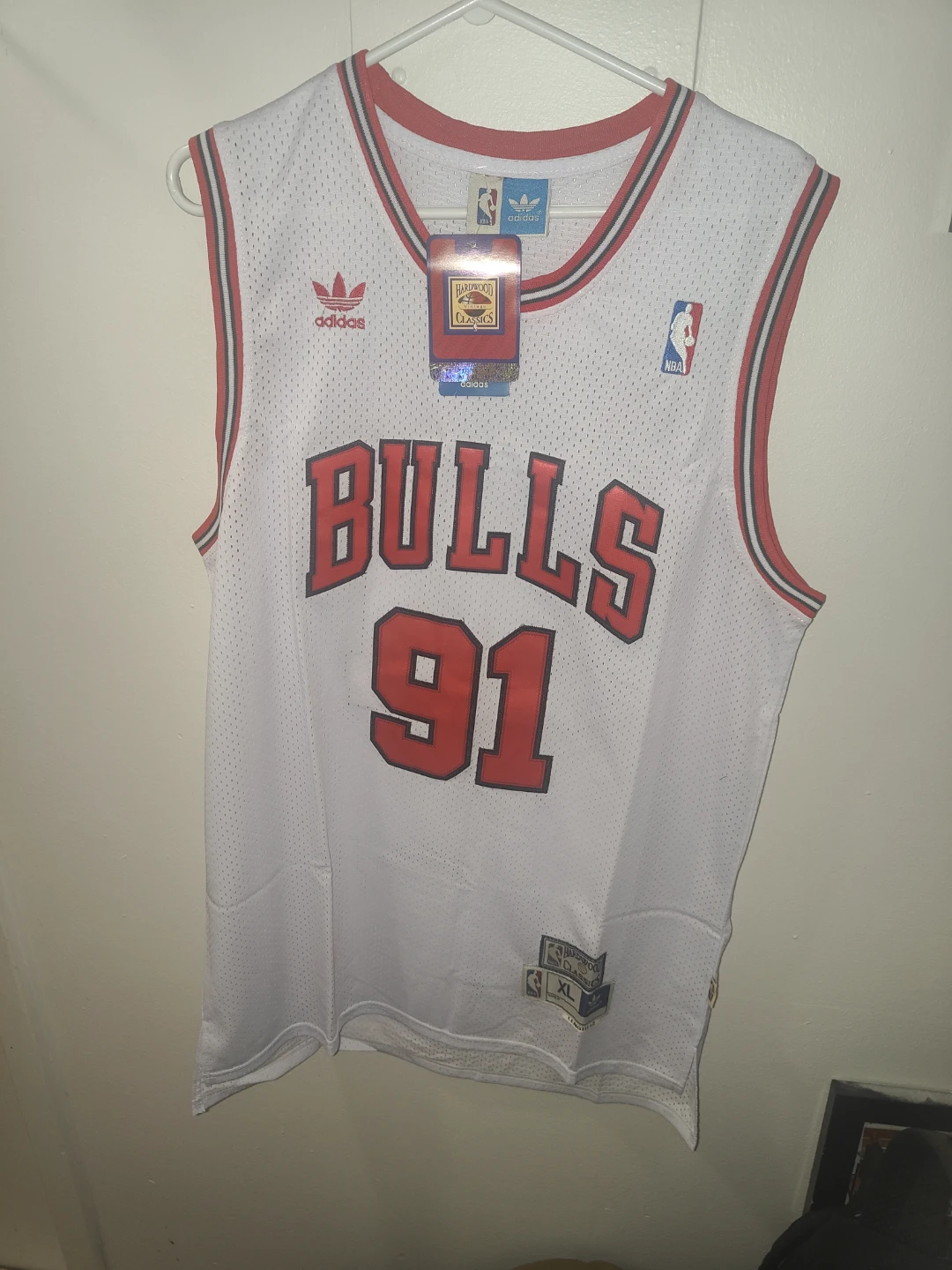 M+XL Adidas Dennis Rodman Chicago Bulls 91 Jersey