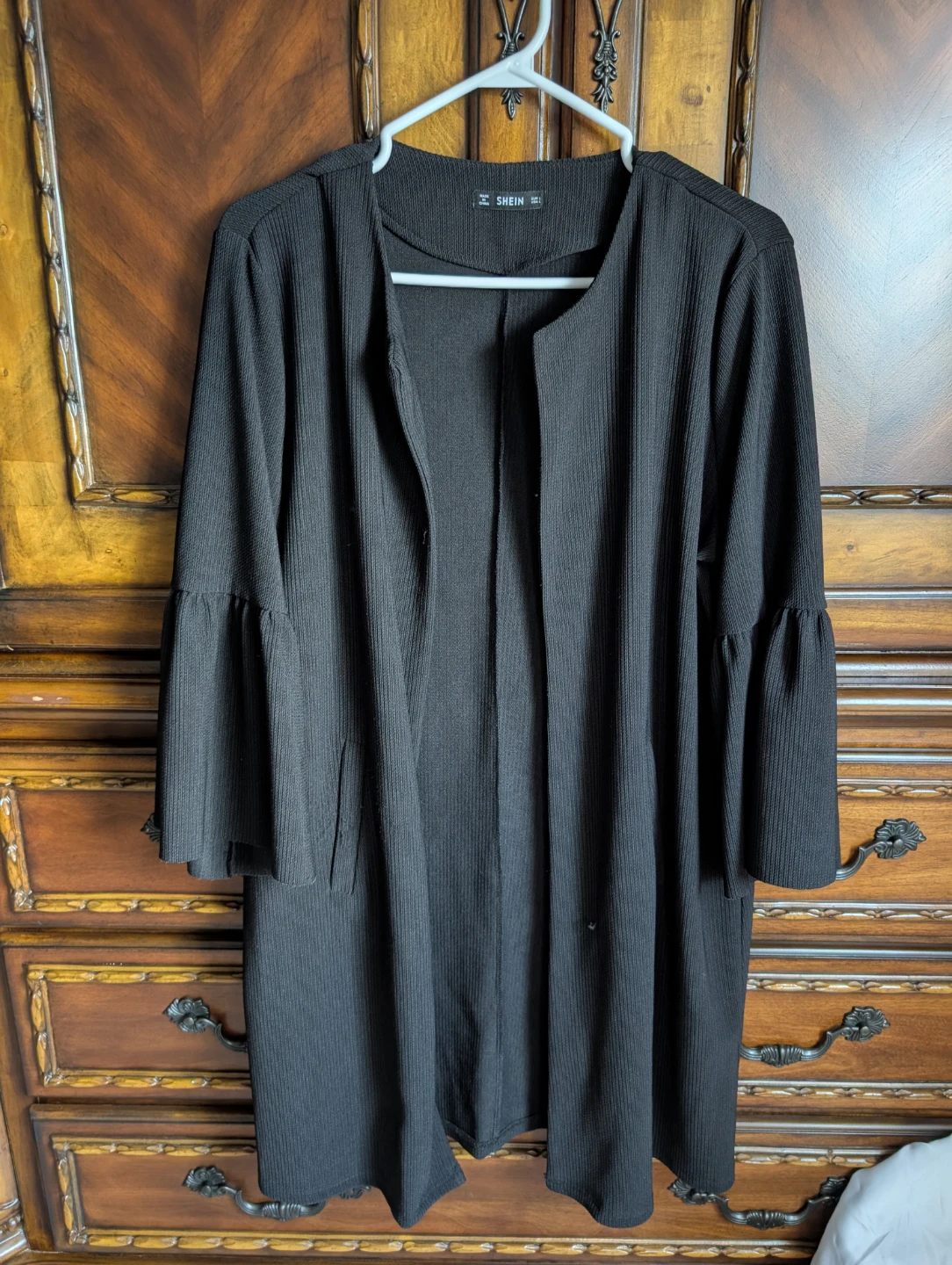 SHEIN Black Bell Sleeve Cardigan