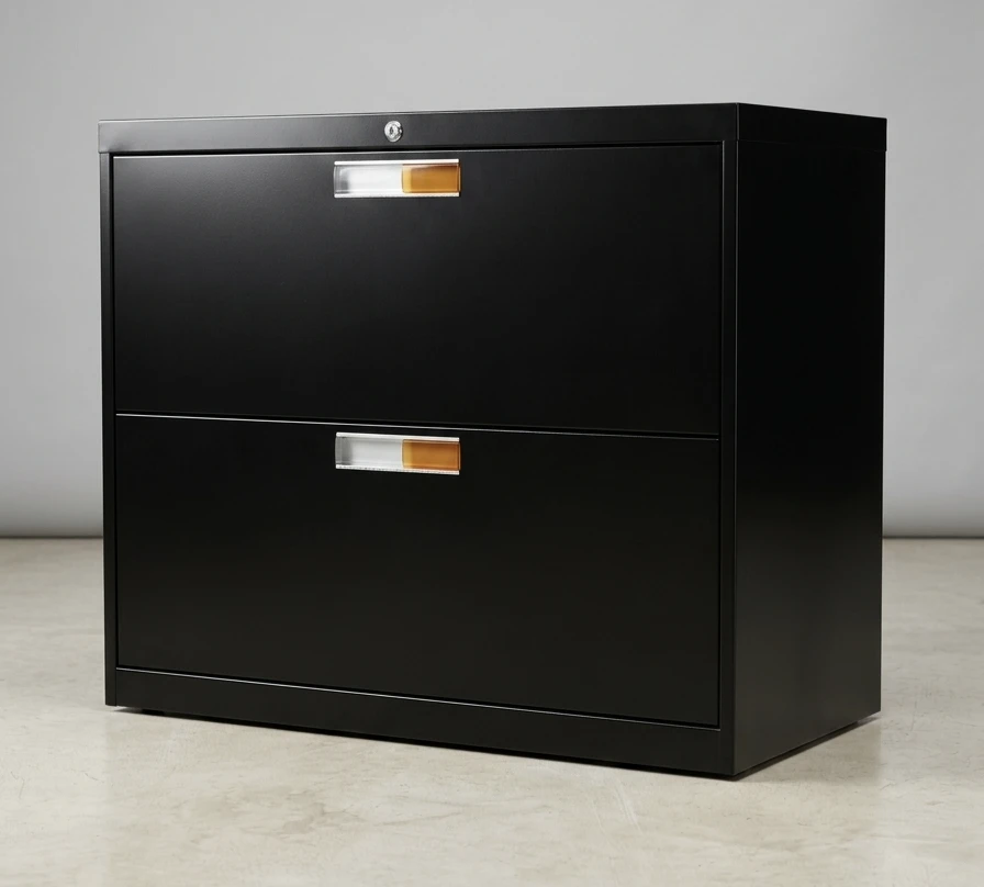 Black 2-Drawer Filing Cabinet