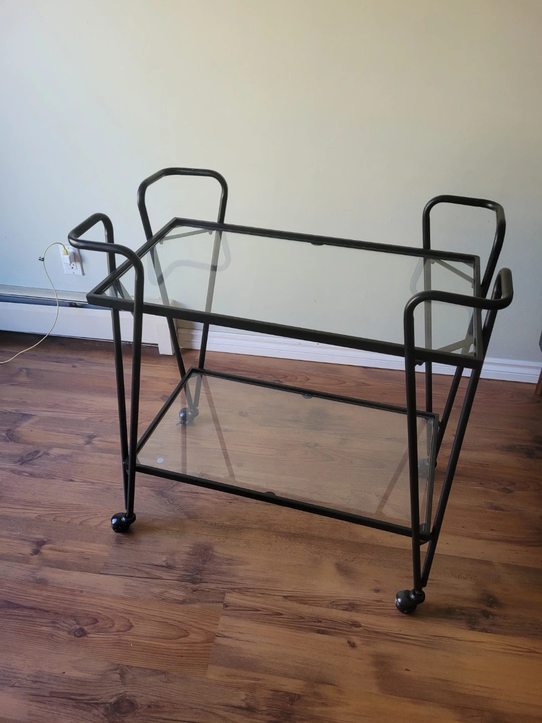 2-Tier Bar Cart with Glass Shelves - photo 3