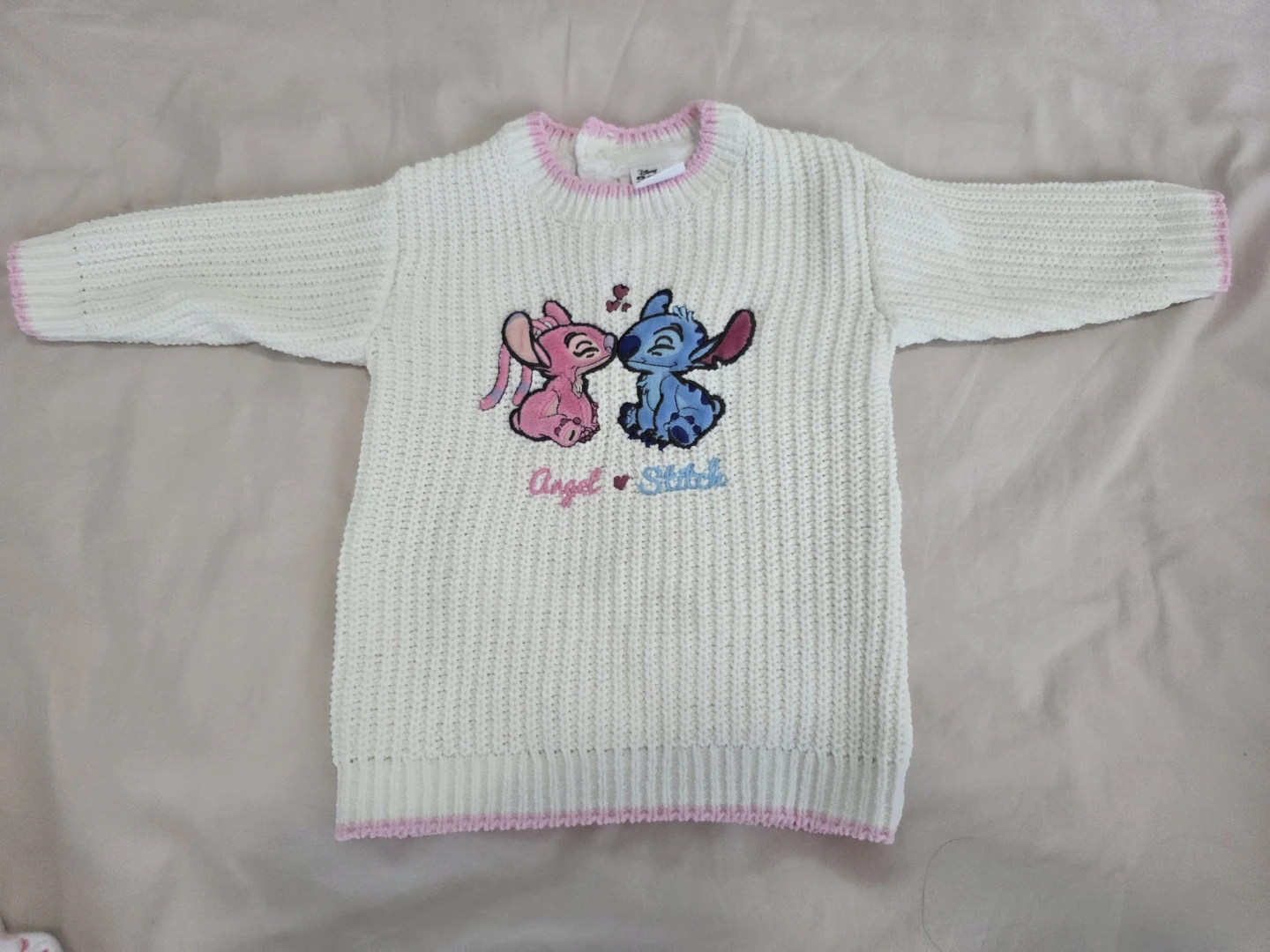 Cream Stitch & Angel Baby Sweater 0-6 Months