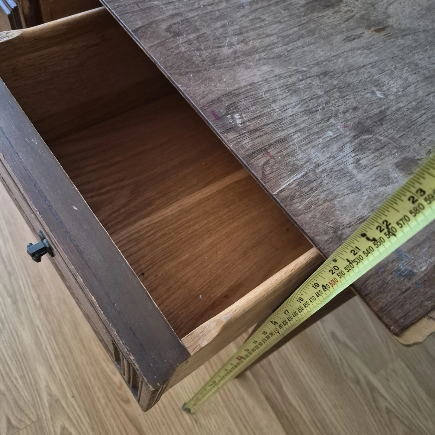 Vintage Wooden Table with Drawers - photo 4