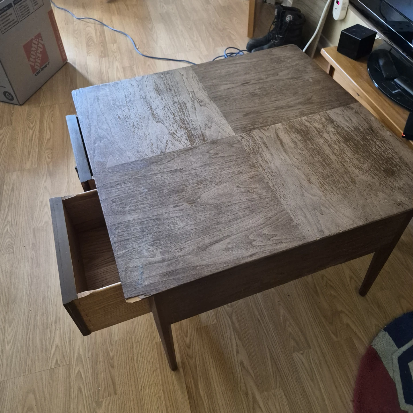 Vintage Wooden Table with Drawers - photo 5