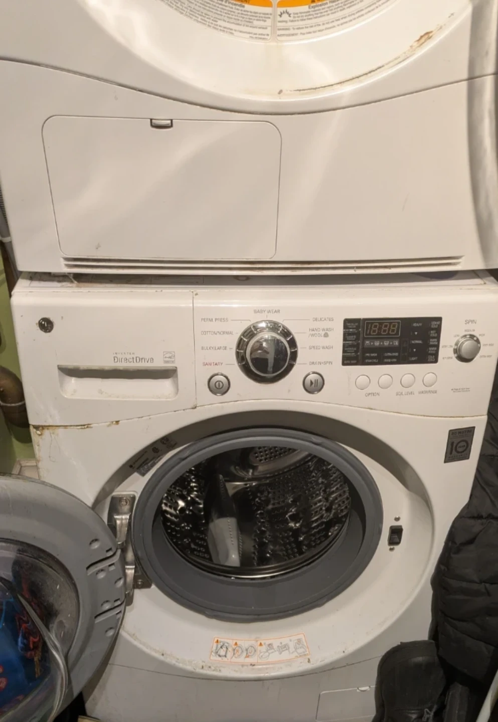 Used front load compact washer, ventless dryer set - photo 2