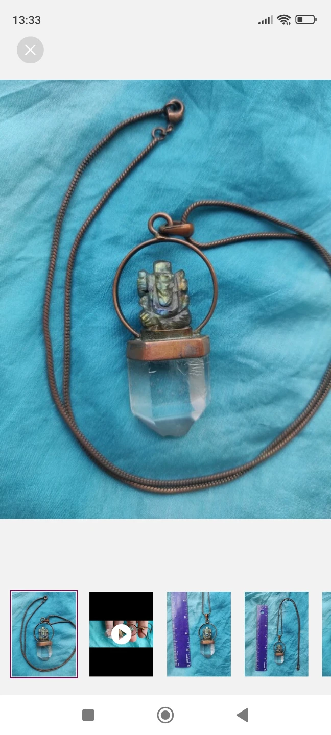Ganesh Labradorite Copper Necklace