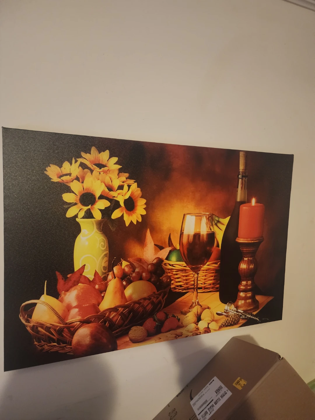 Canvas Print Still Life with Fruit and Wine
