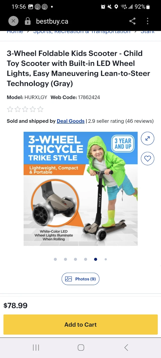 HURXLOG 3-Wheel Foldable Kid Scooter - photo 4