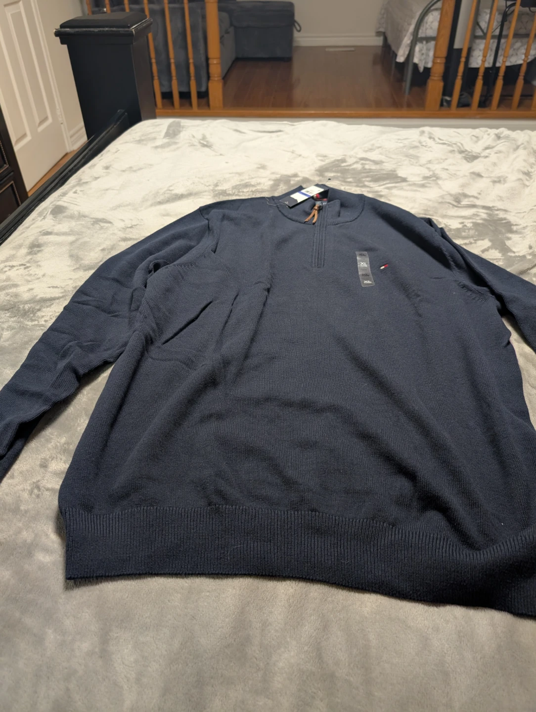Tommy Hilfiger Quarter Zip Sweater Navy Blue XXL