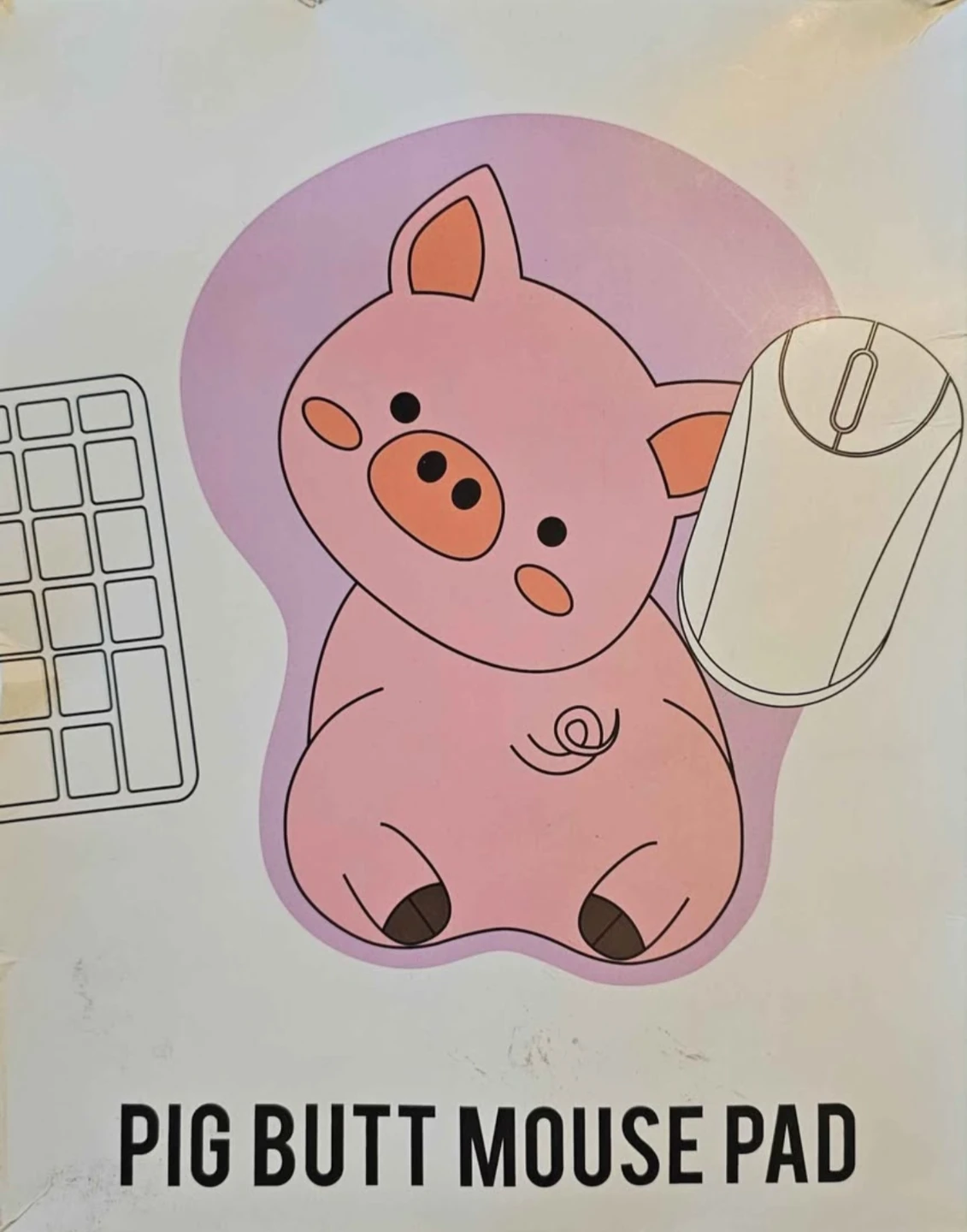 Cute Pig Butt Mouse Pad with Wrist Support