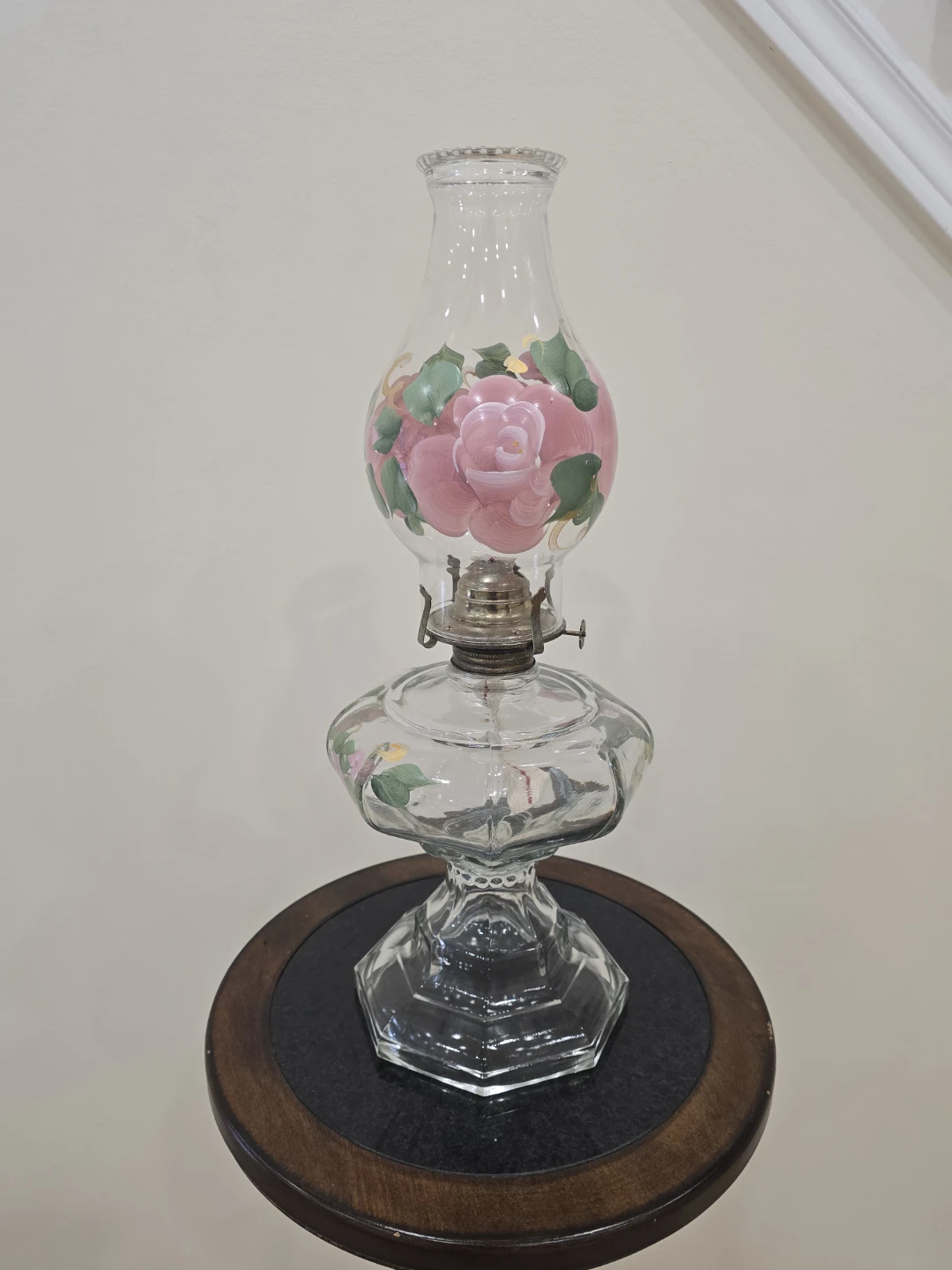Decorative Oil Lamp with Rose Design